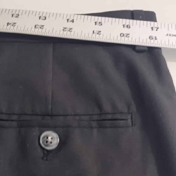 Classic Men's Black Pants Button Back Pockets Front Slash Pockets Flat Front - Picture 6 of 10